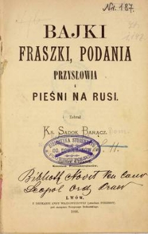 Bajki, fraszki, podania przysłowia i pieśni na Rusi