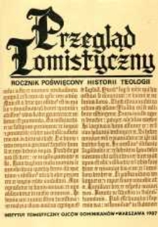 Przegląd Tomistyczny : rocznik poświęcony historii teologii. T. 3 (1987)