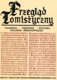 Przegląd Tomistyczny : rocznik poświęcony historii teologii. T. 5 (1992)